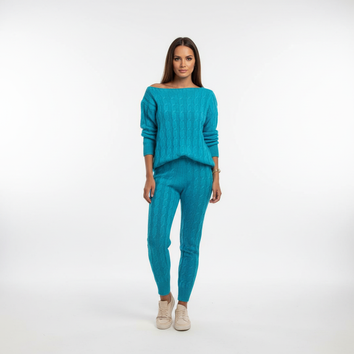 Women’s Cable Knit Loungewear Set | Winter