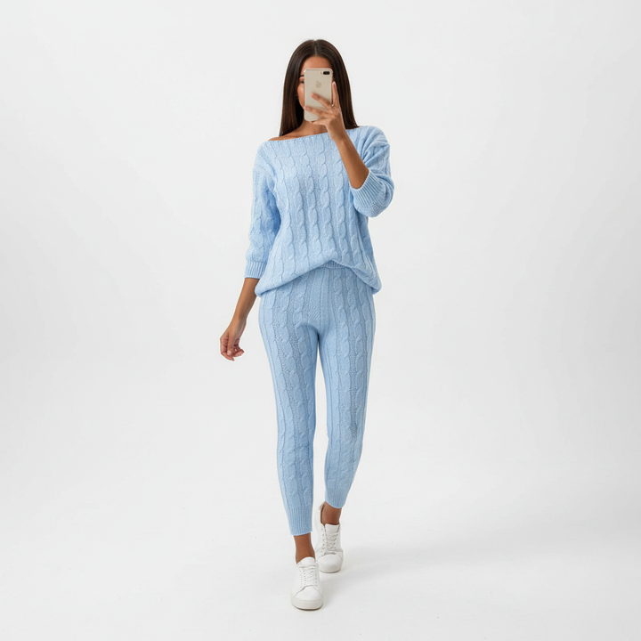 Women’s Cable Knit Loungewear Set | Winter
