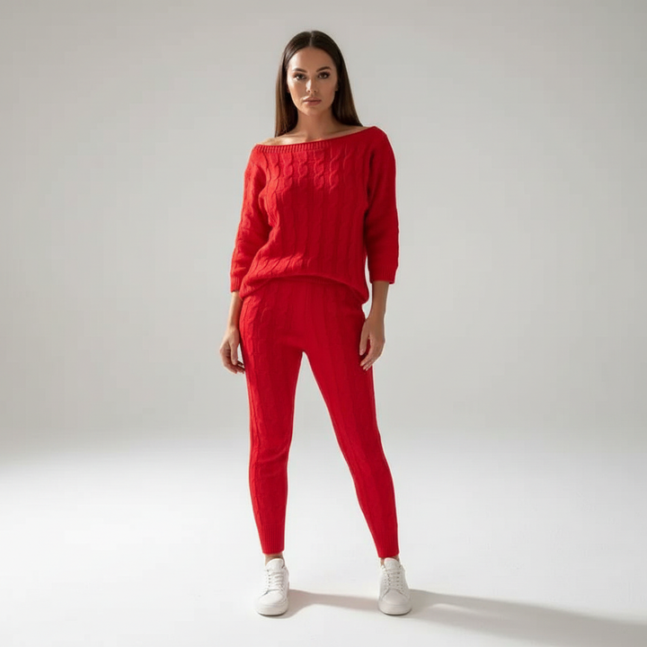 Women’s Cable Knit Loungewear Set | Winter