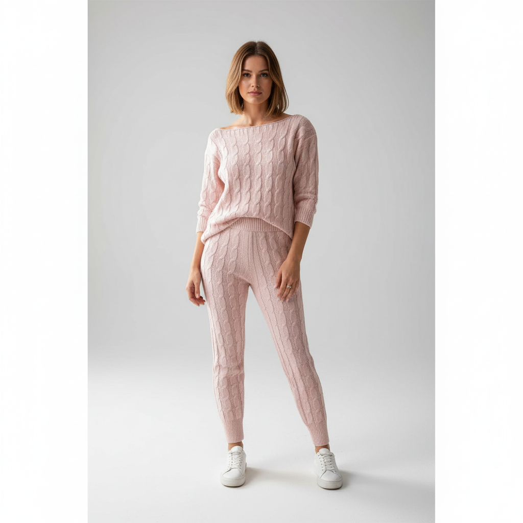 Women’s Cable Knit Loungewear Set | Winter