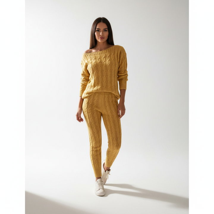 Women’s Cable Knit Loungewear Set | Winter