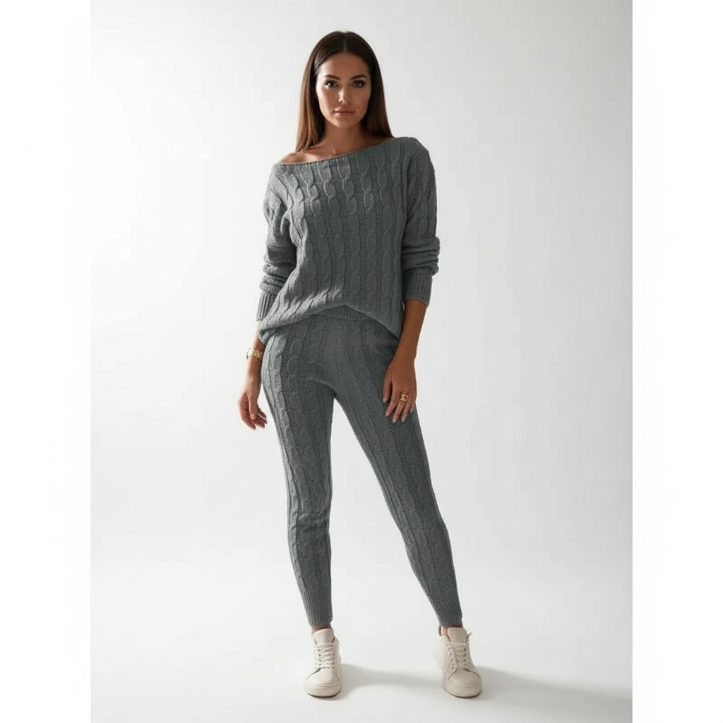 Women’s Cable Knit Loungewear Set | Winter