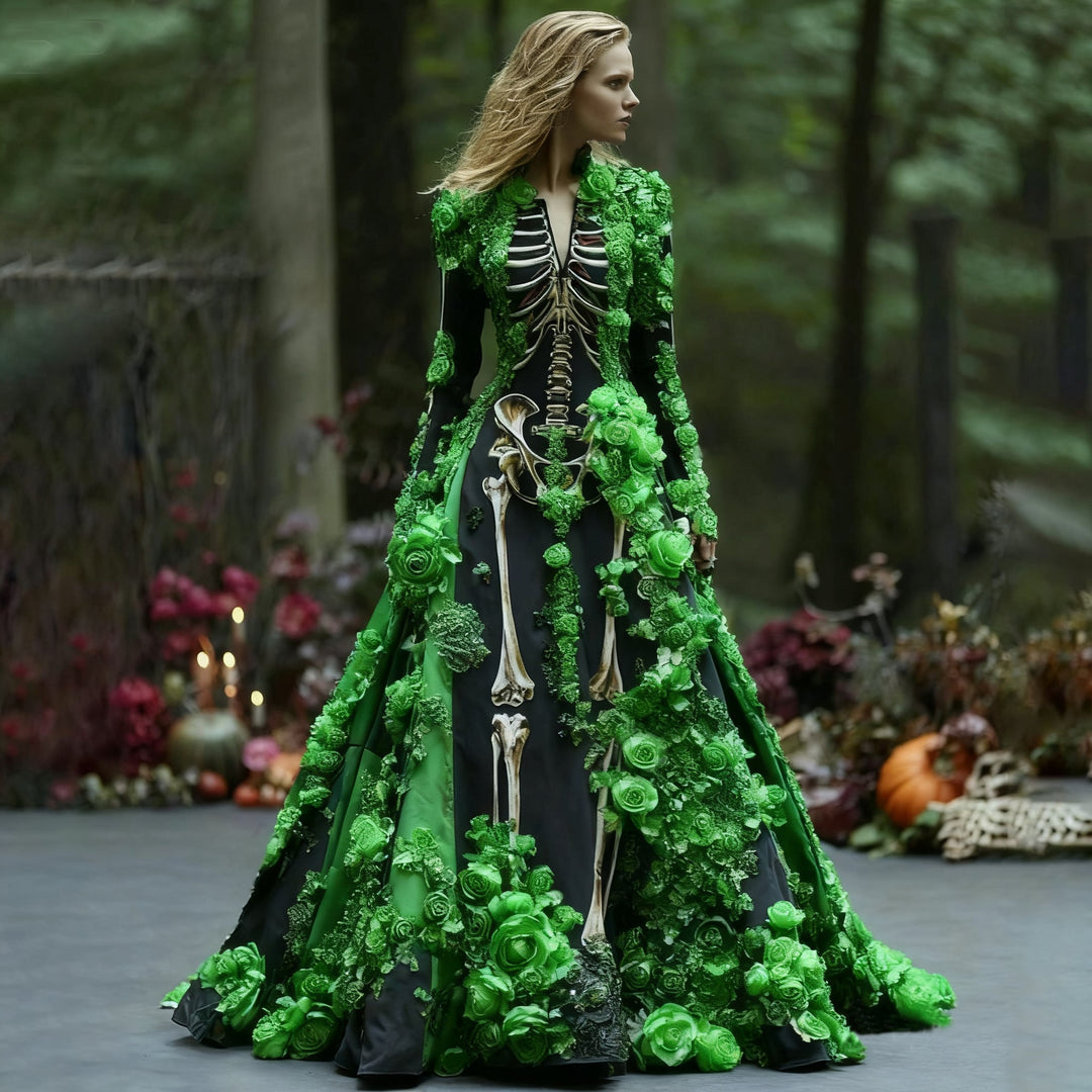 Women's Floral Long Sleeve Maxi Dress | Halloween
