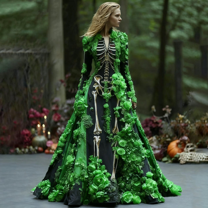 Women's Floral Long Sleeve Maxi Dress | Halloween