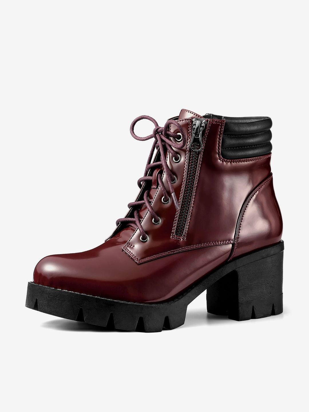 Women's Lace Up Combat Chunky Ankle Boots | Platform