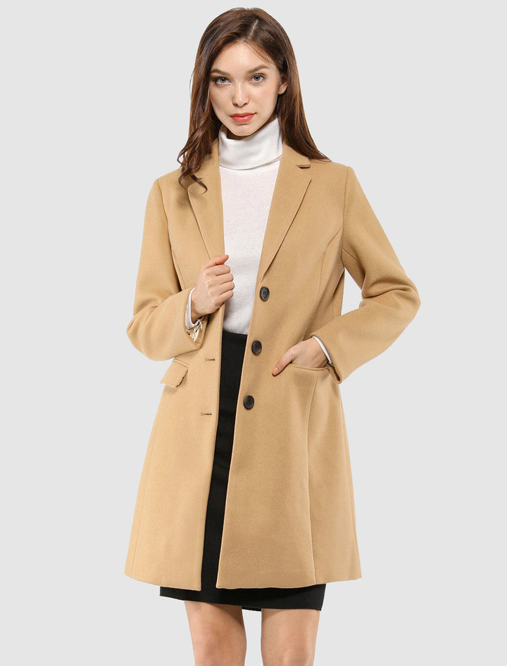 Women's Button Single Breasted Pea Coat | Winter