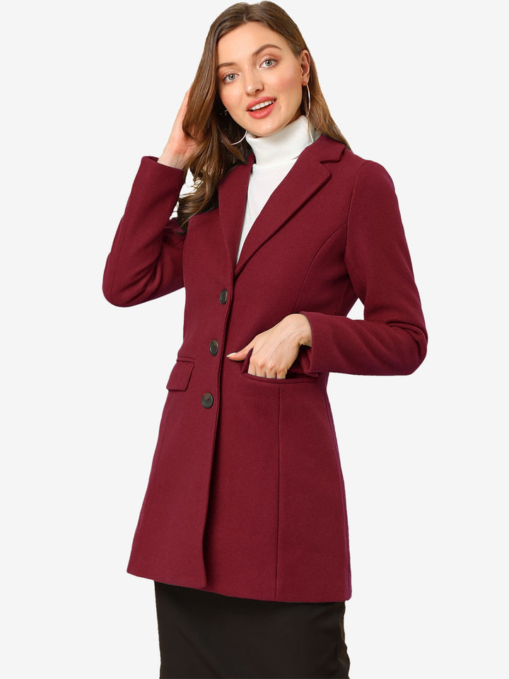 Women's Button Single Breasted Pea Coat | Winter