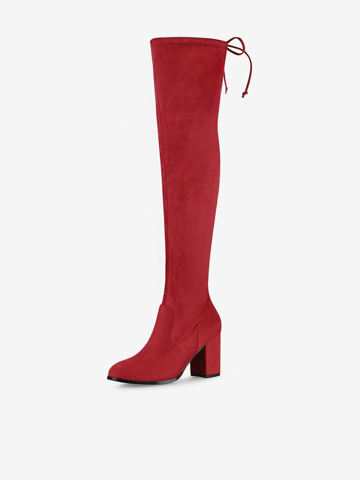 Women's Heel Zip Over the Knee Boots | Chunky