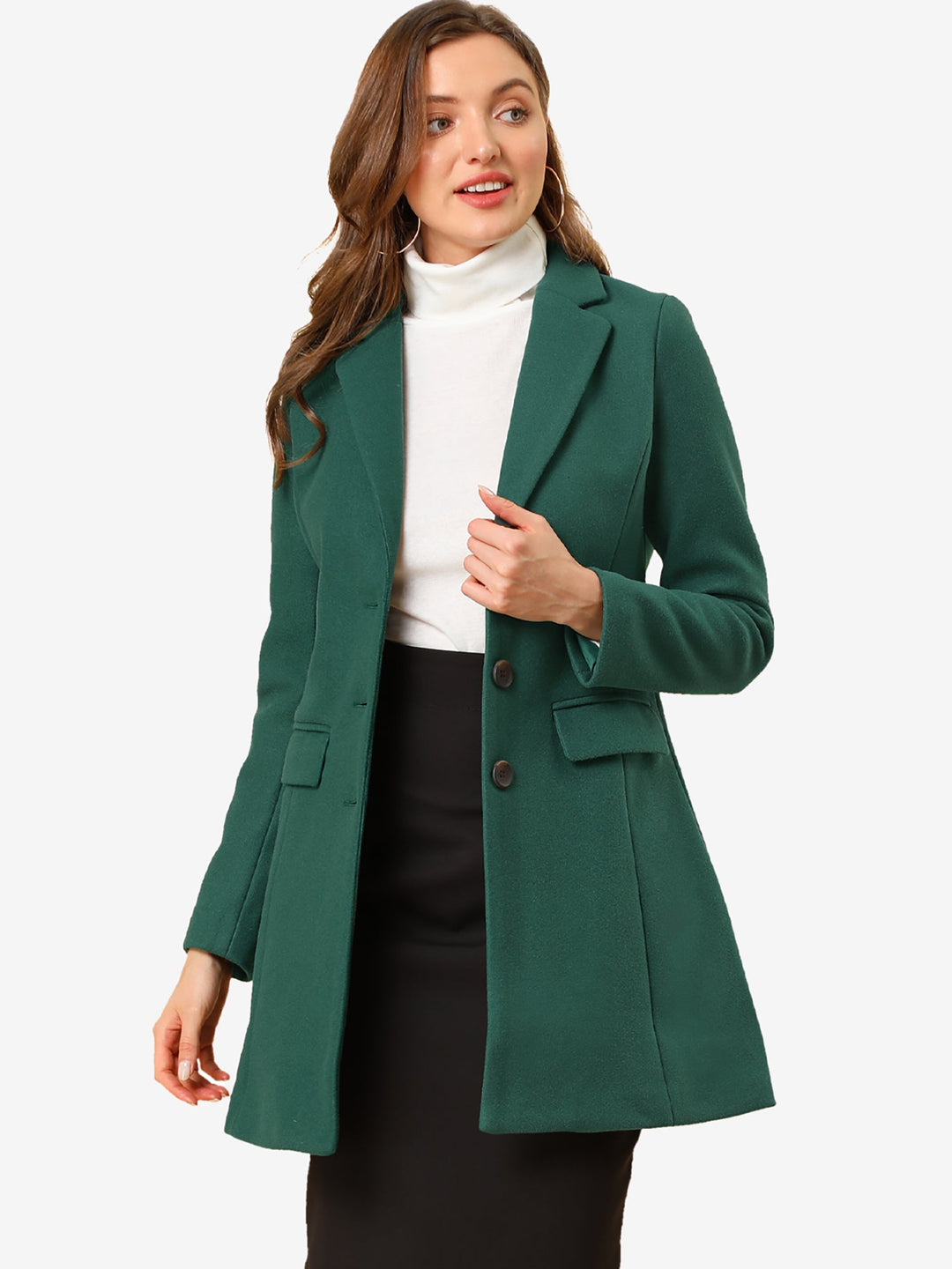 Women's Button Single Breasted Pea Coat | Winter
