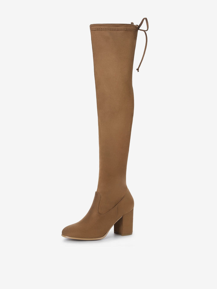 Women's Heel Zip Over the Knee Boots | Chunky