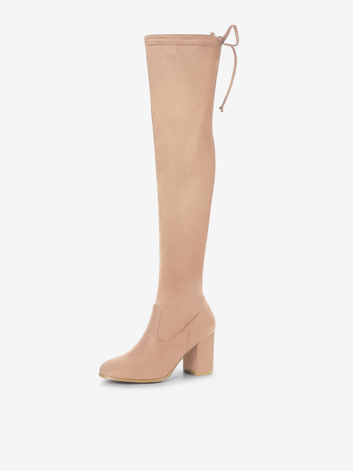 Women's Heel Zip Over the Knee Boots | Chunky