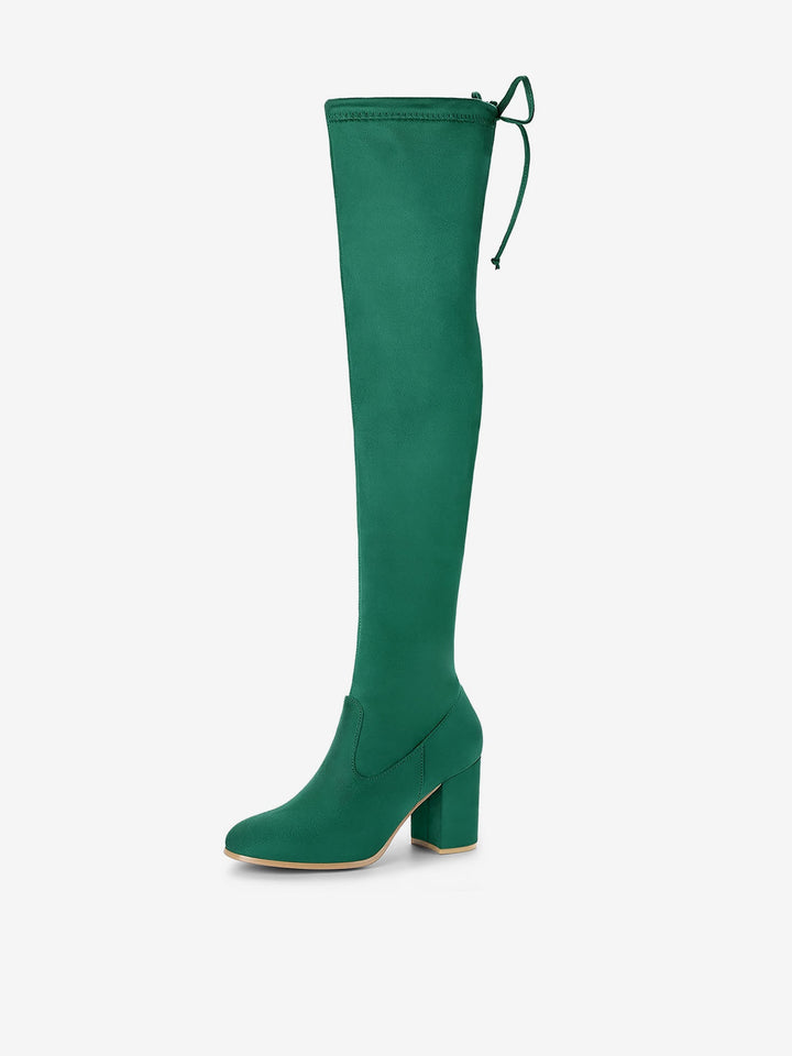 Women's Heel Zip Over the Knee Boots | Chunky