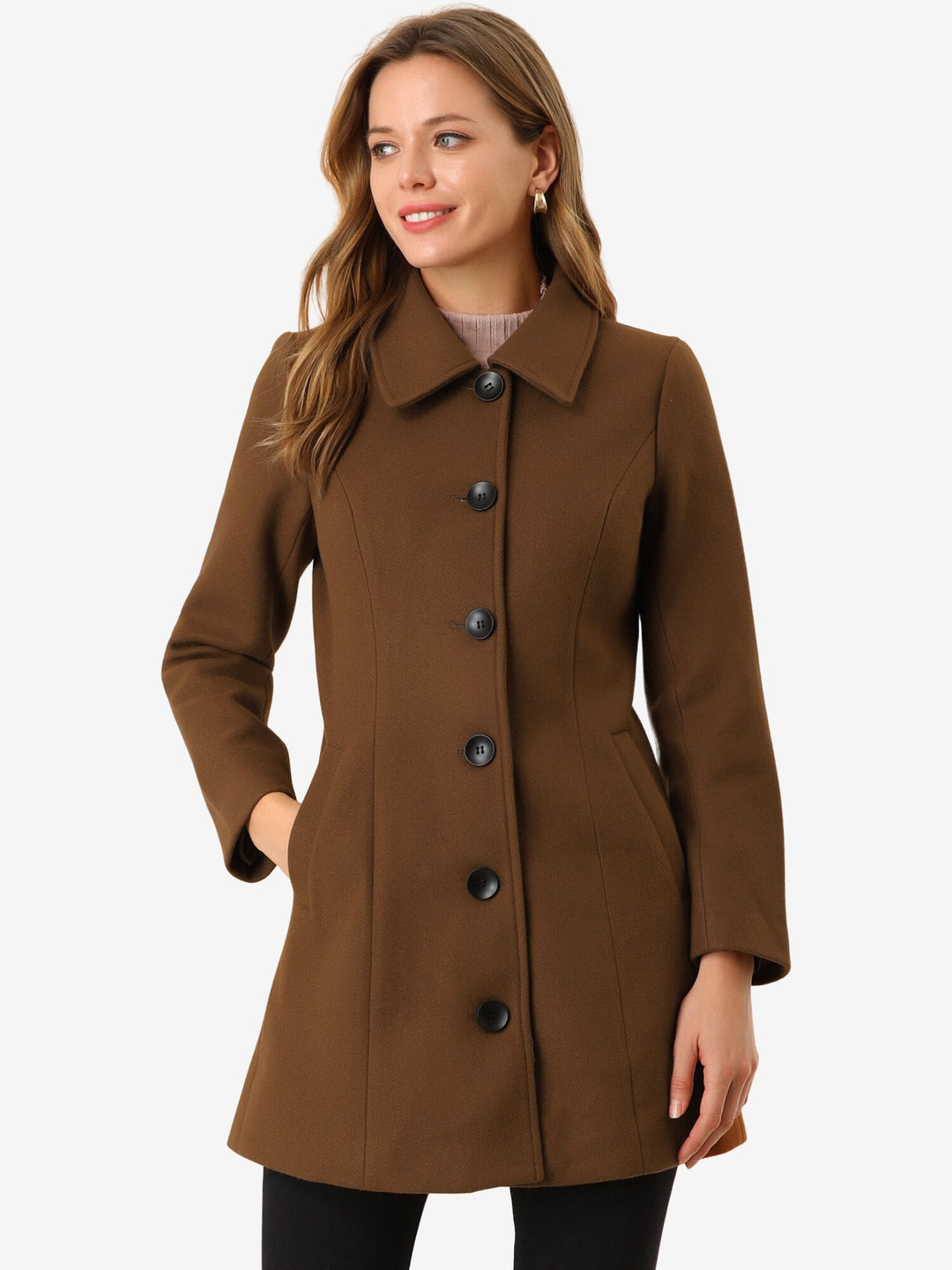 Women's Winter Single Breasted Pea Coat | Long
