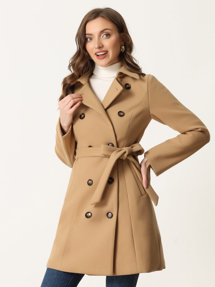 Women's Double Breasted Long Trench Coat | Winter