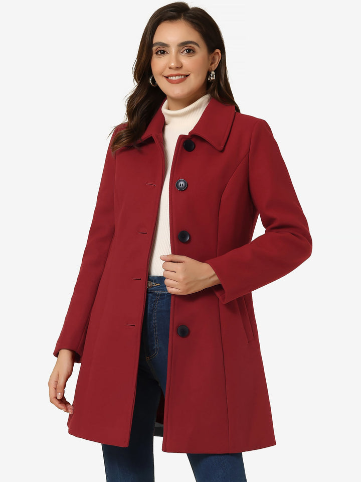 Women's Winter Single Breasted Pea Coat | Long