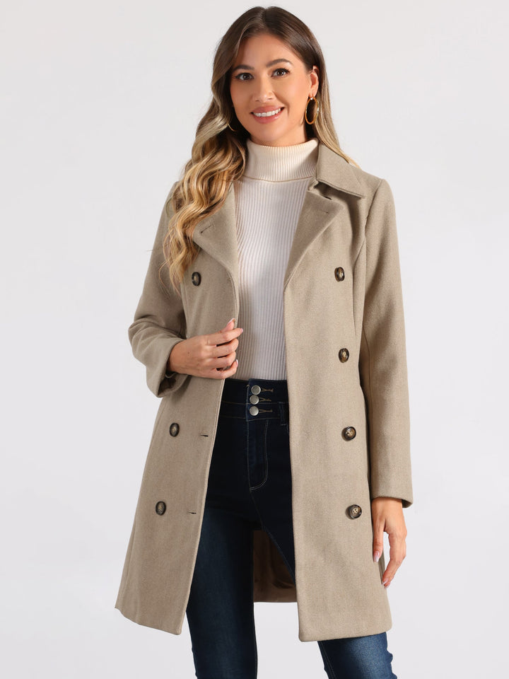 Women's Double Breasted Long Trench Coat | Winter