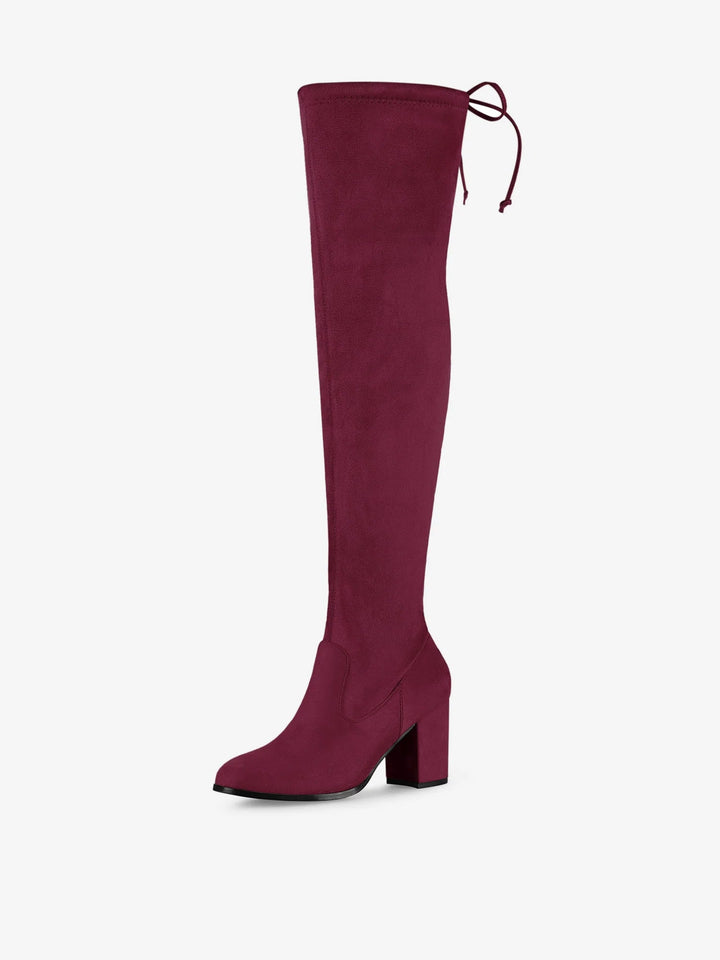 Women's Heel Zip Over the Knee Boots | Chunky