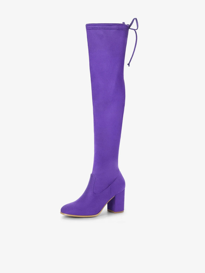 Women's Heel Zip Over the Knee Boots | Chunky