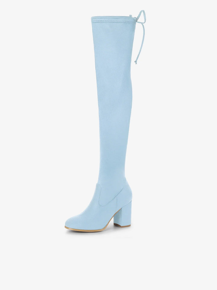 Women's Heel Zip Over the Knee Boots | Chunky
