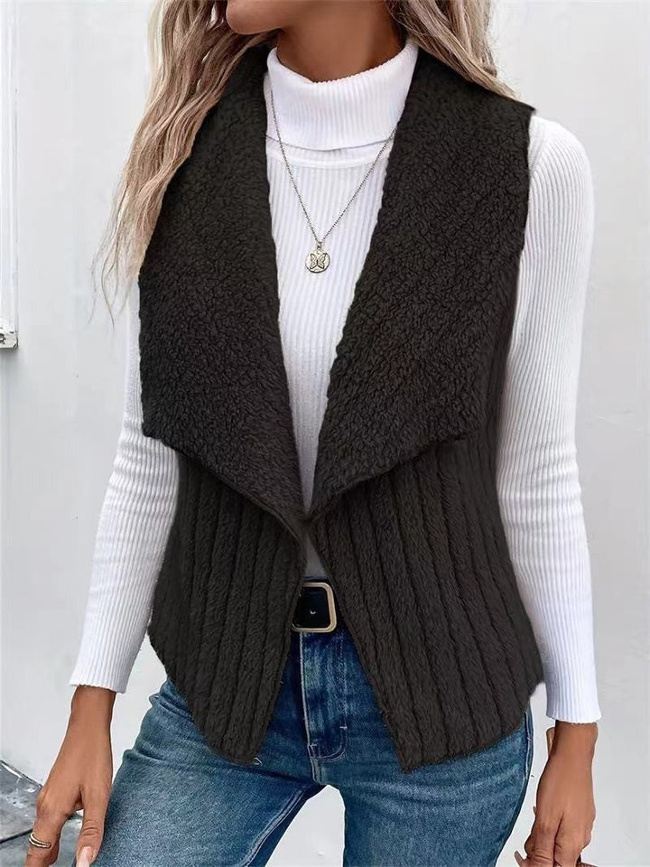 Women's Draped Shawl Collar Vest | Sleeveless
