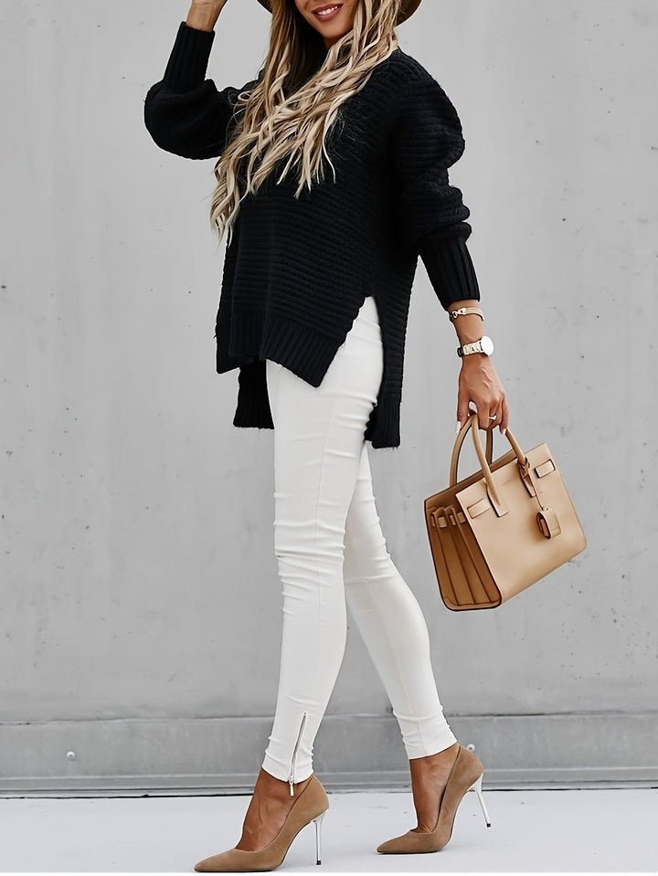 Women's Mock Neck Chunky Knit Jumper | Oversized