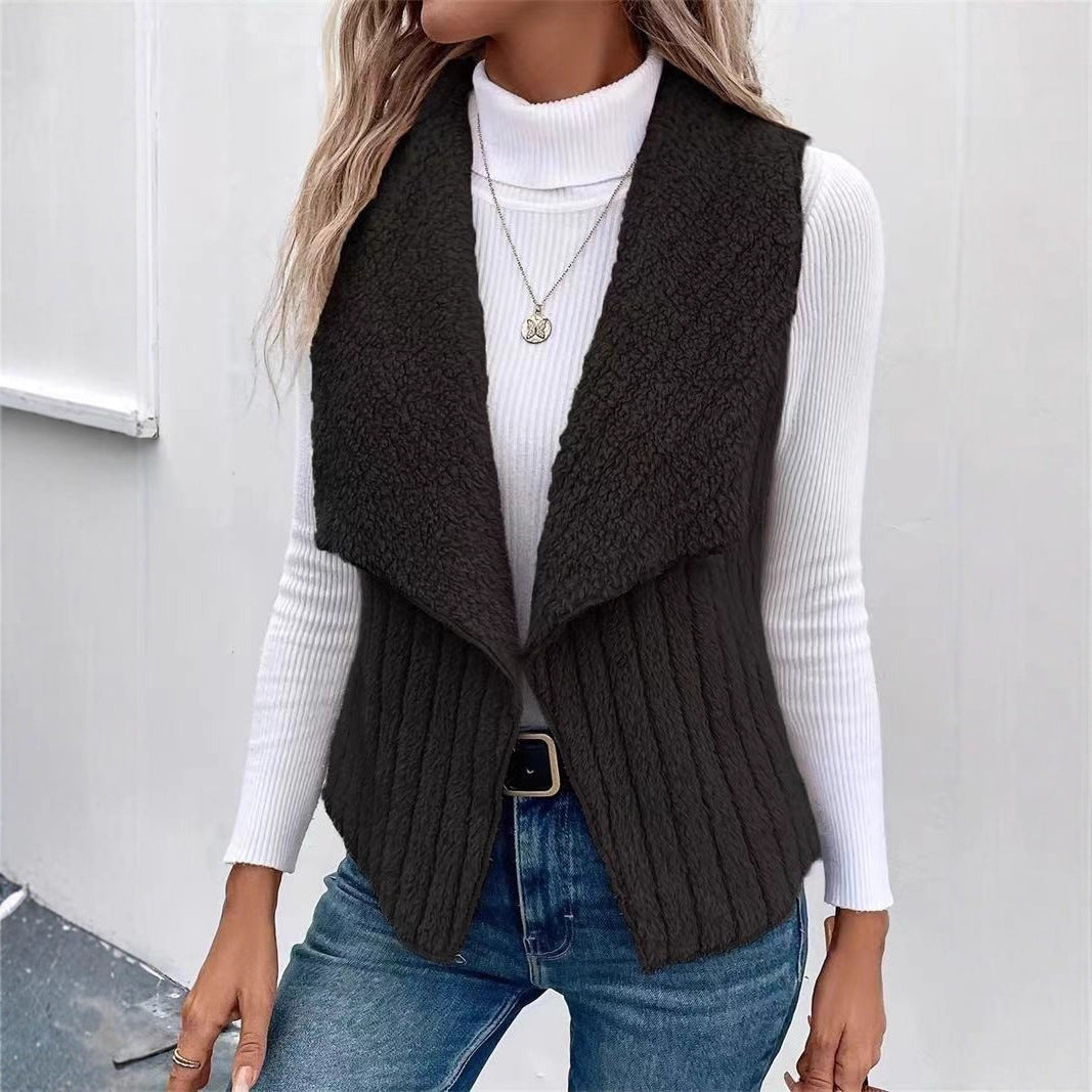 Women's Draped Shawl Collar Vest | Sleeveless