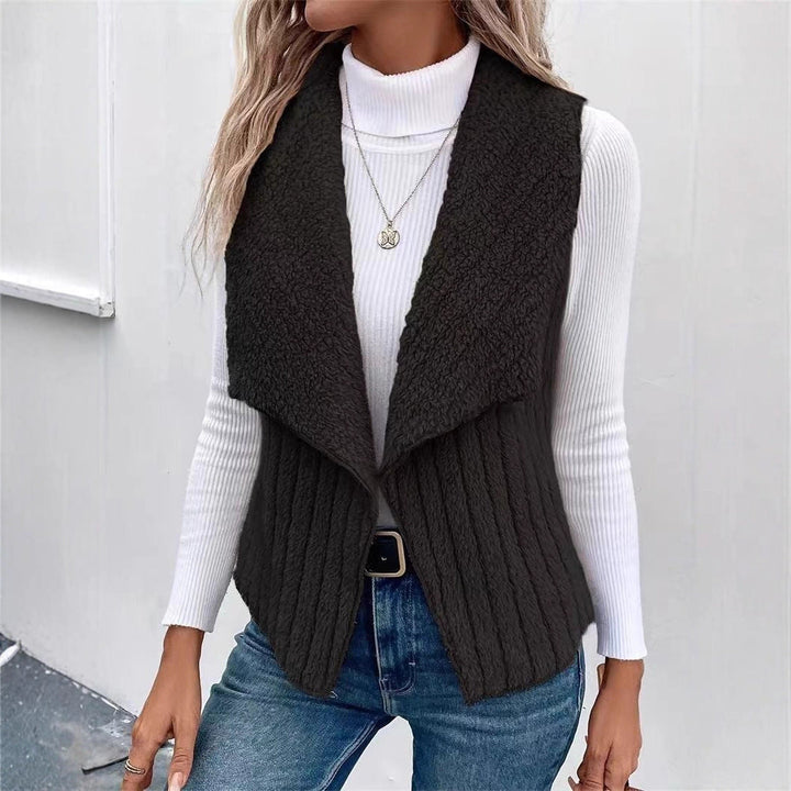 Women's Draped Shawl Collar Vest | Sleeveless
