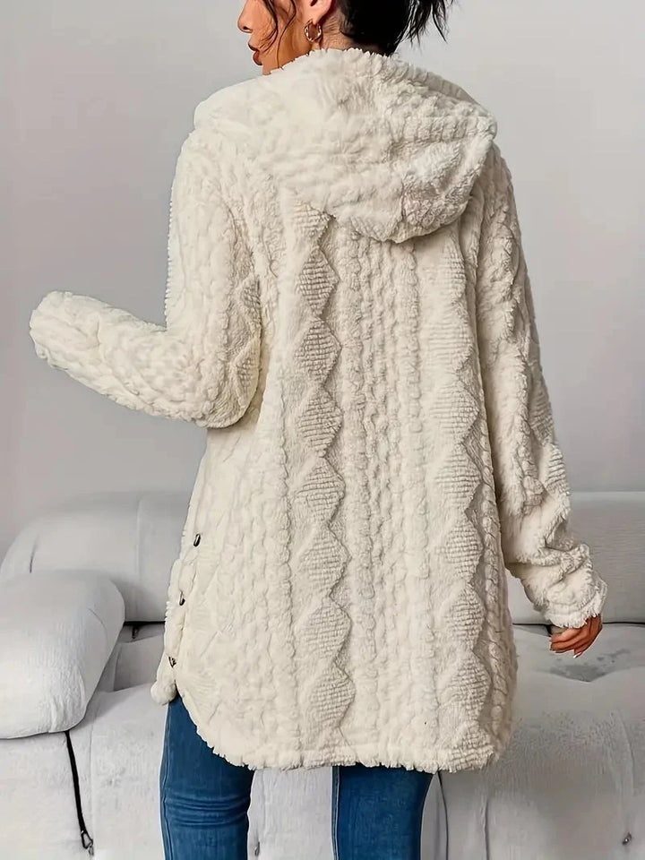 Women's Textured Elegant Coat | Longline