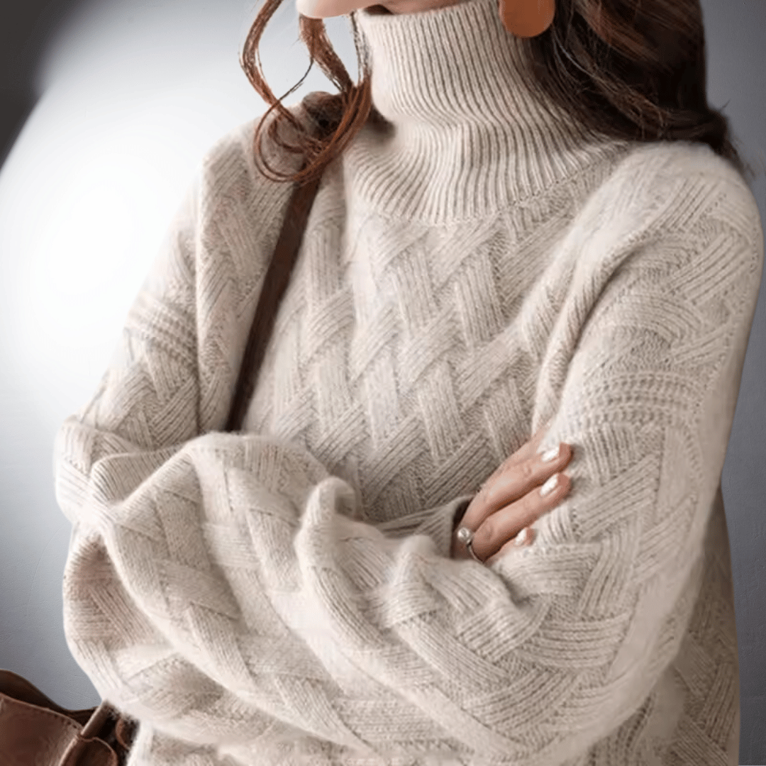 Women's Cable Knit Turtleneck Jumper | Chunky