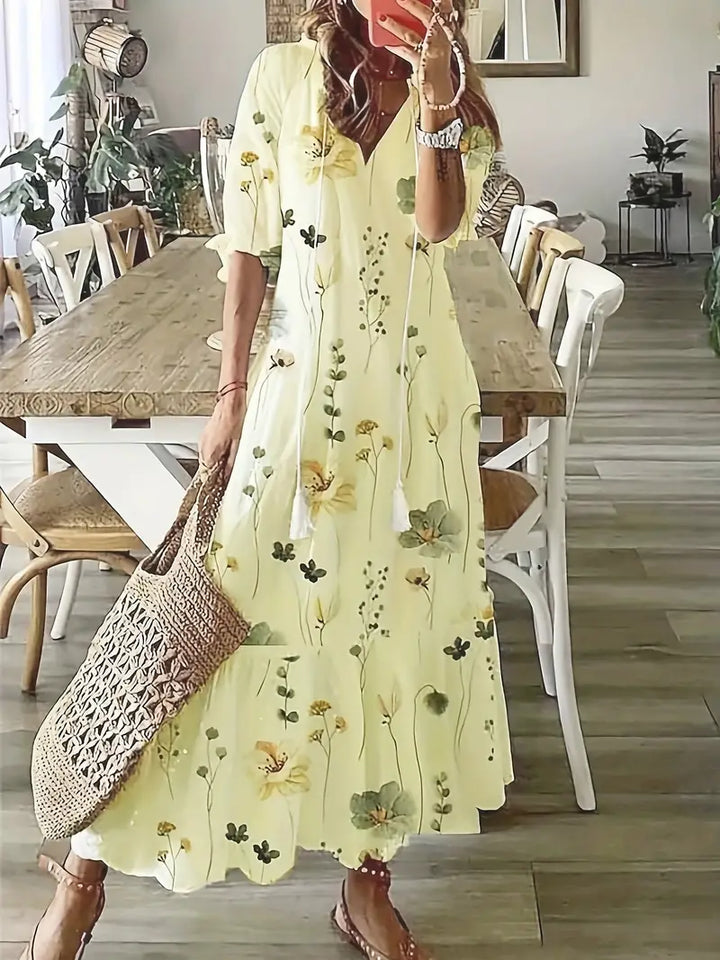 Women's Bohemian Flared A-Line Dress | Maxi