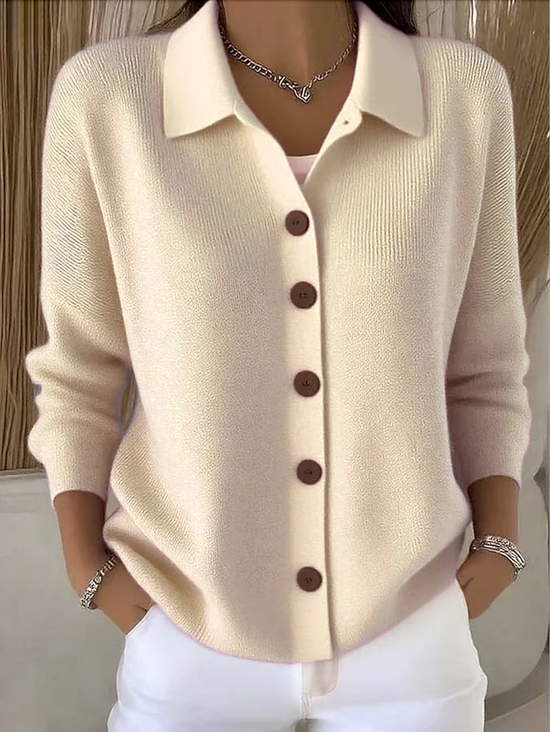 Women’s Button Knitted Cardigan | Collar