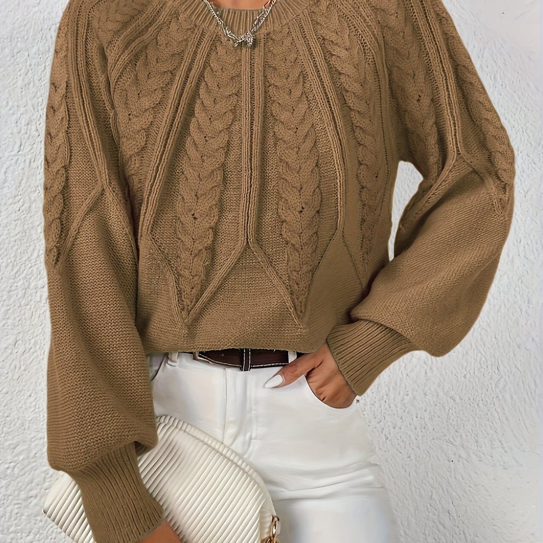 Women’s Long Sleeve Knit Sweater | Textured