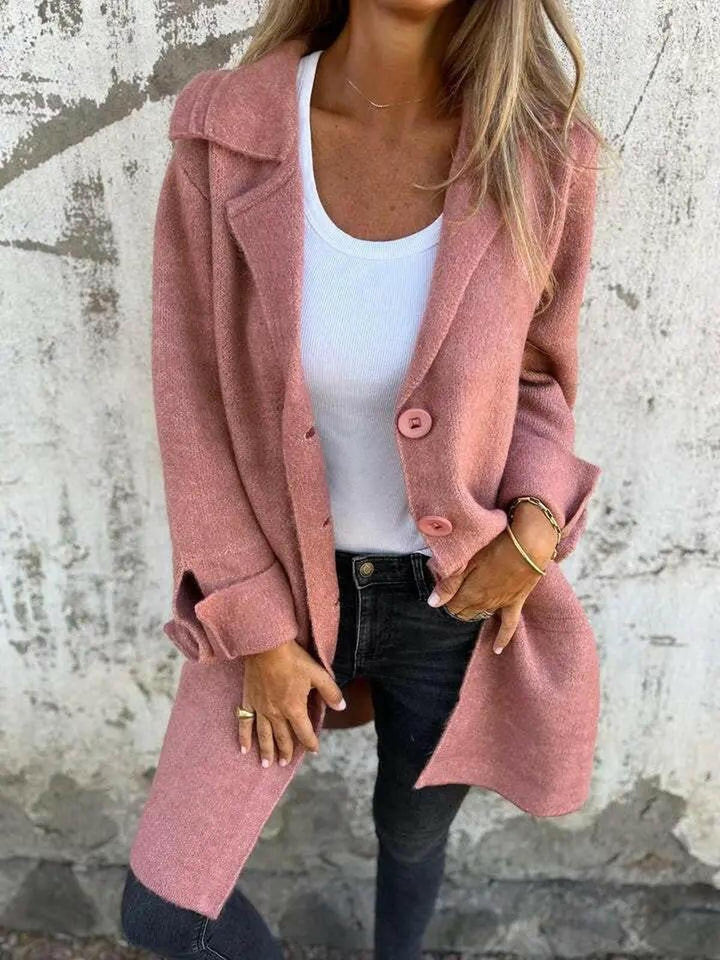 Women’s Relaxed Fit Long-Sleeve Coat | Front Pockets