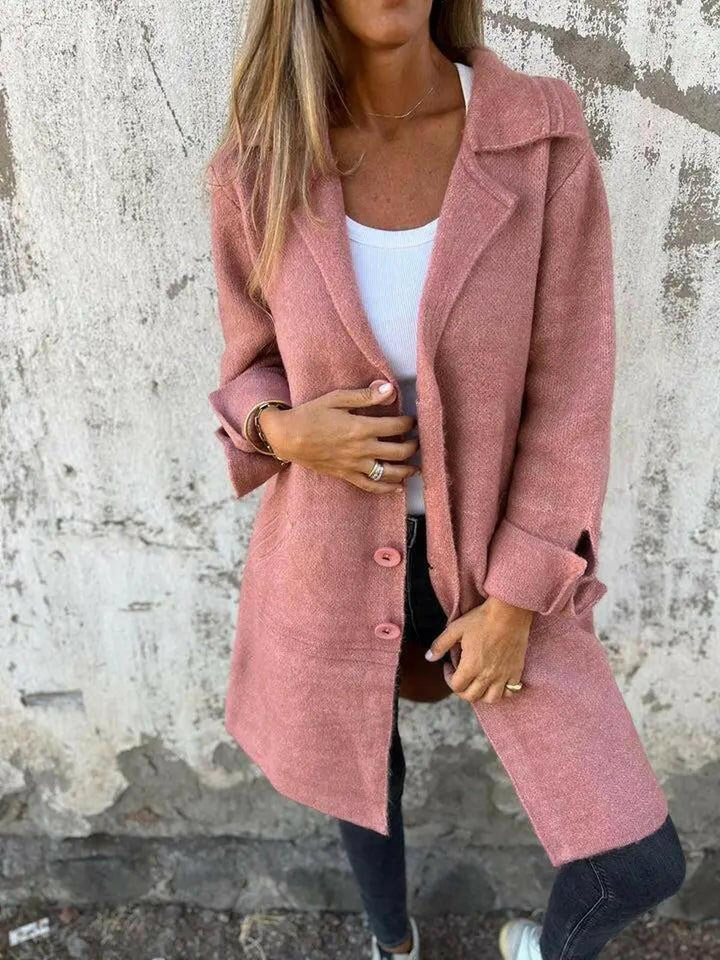 Women’s Relaxed Fit Long-Sleeve Coat | Front Pockets