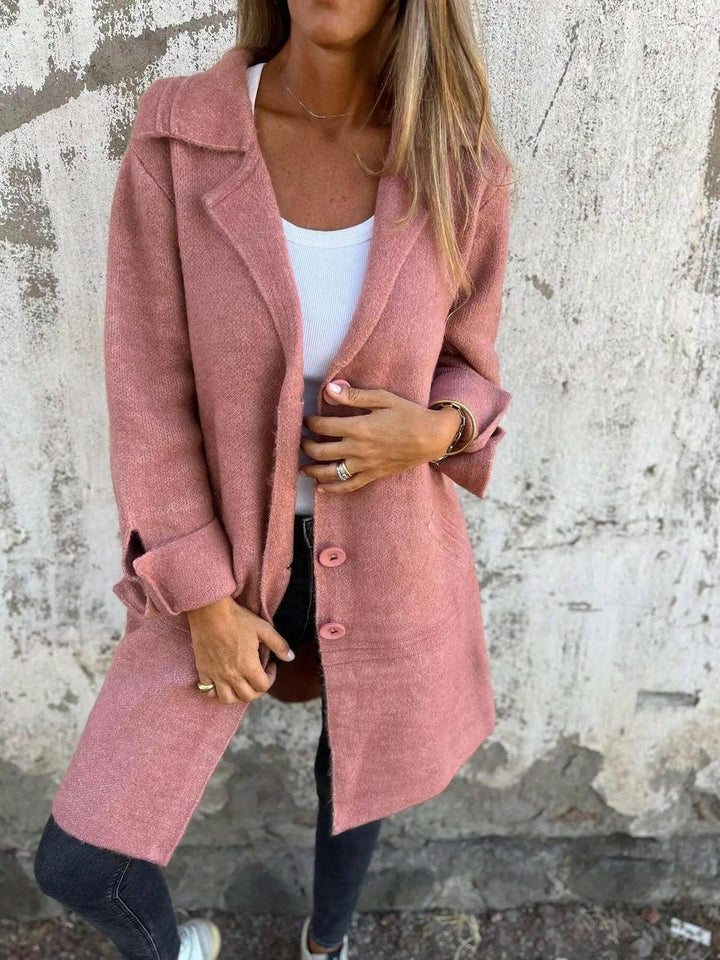 Women’s Relaxed Fit Long-Sleeve Coat | Front Pockets