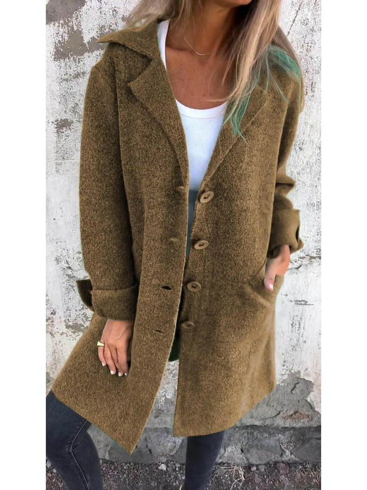 Women’s Relaxed Fit Long-Sleeve Coat | Front Pockets