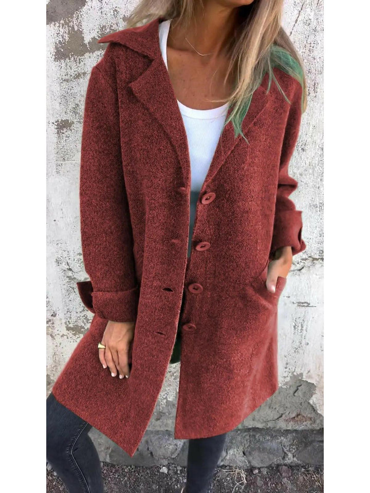 Women’s Relaxed Fit Long-Sleeve Coat | Front Pockets
