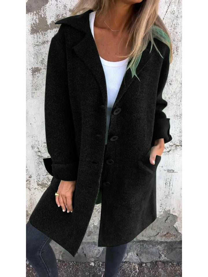 Women’s Relaxed Fit Long-Sleeve Coat | Front Pockets