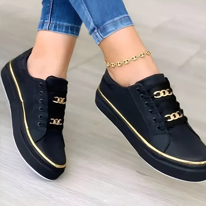 Women’s Casual Lace Up Low Top Sneakers | Flat