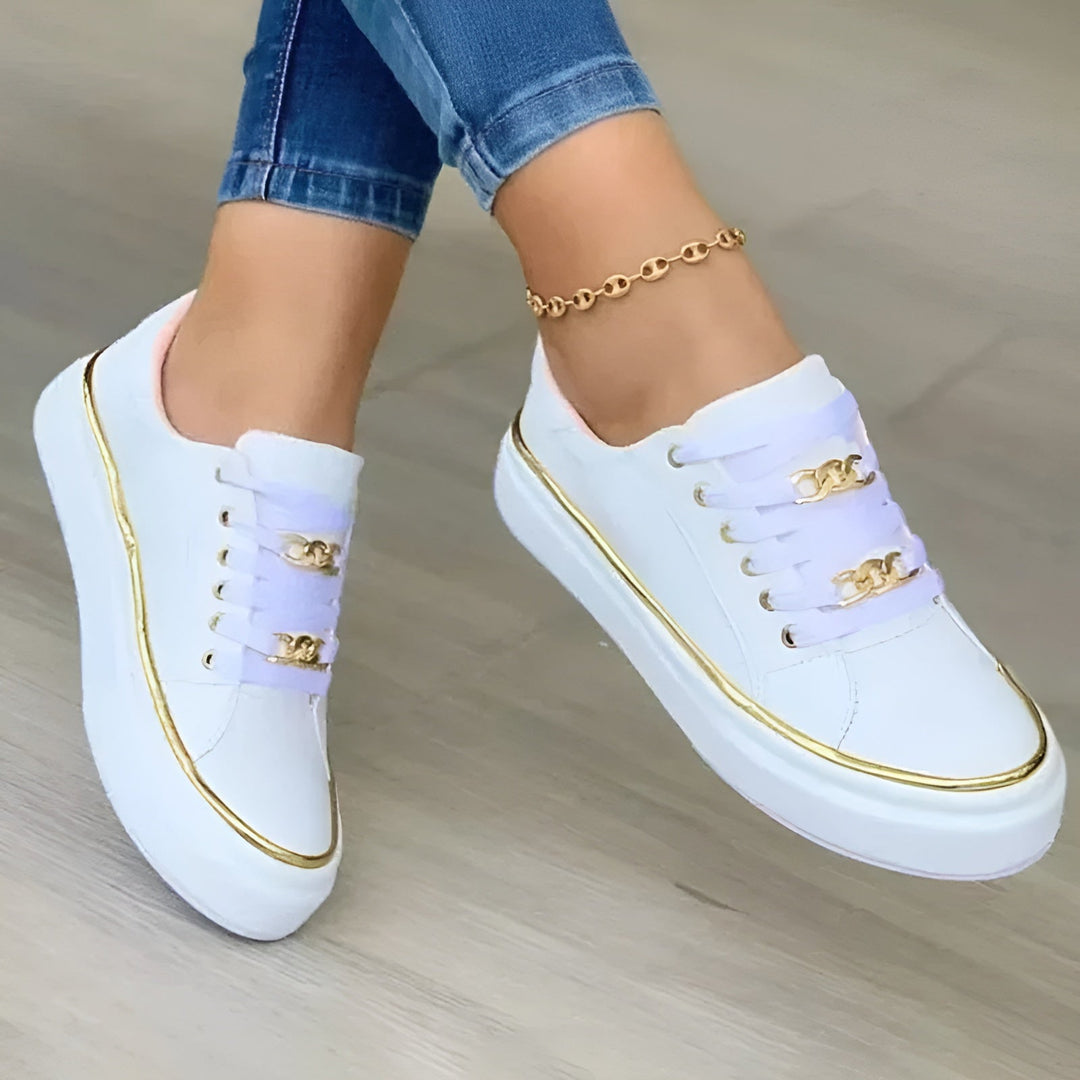 Women’s Casual Lace Up Low Top Sneakers | Flat