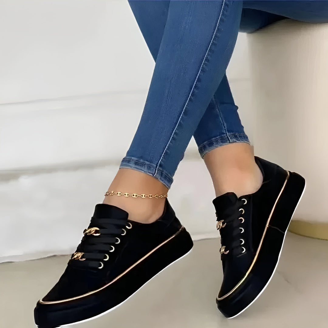 Women’s Casual Lace Up Low Top Sneakers | Flat