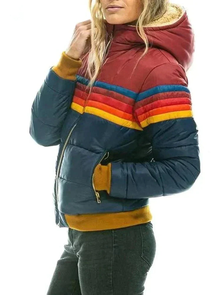 Women's Striped Puffer Jacket | Winter