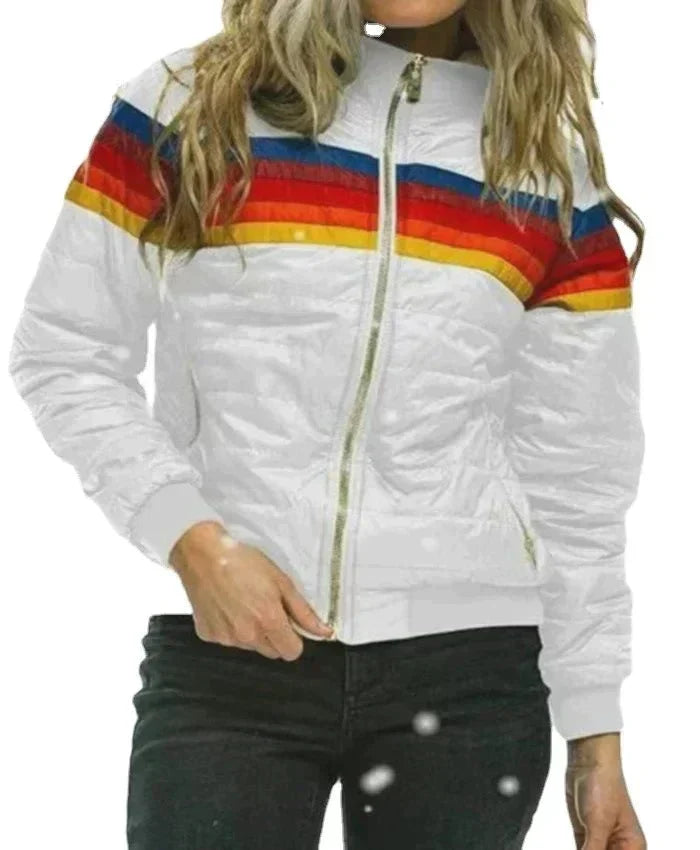 Women's Striped Puffer Jacket | Winter