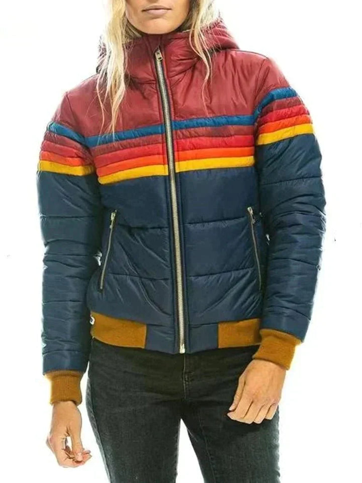 Women's Striped Puffer Jacket | Winter