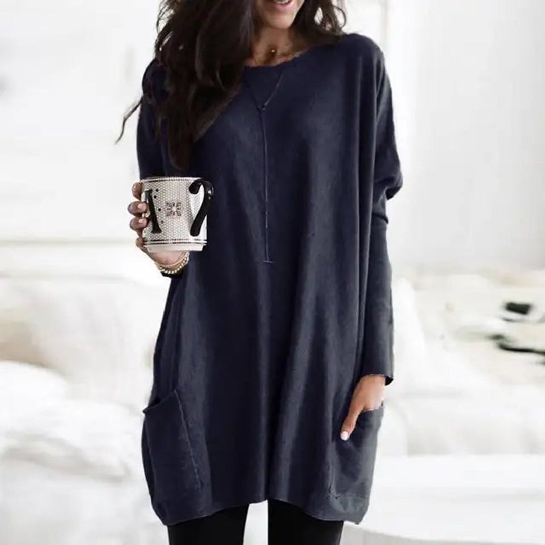 Women's Oversized Pocket Top | Crew Neck