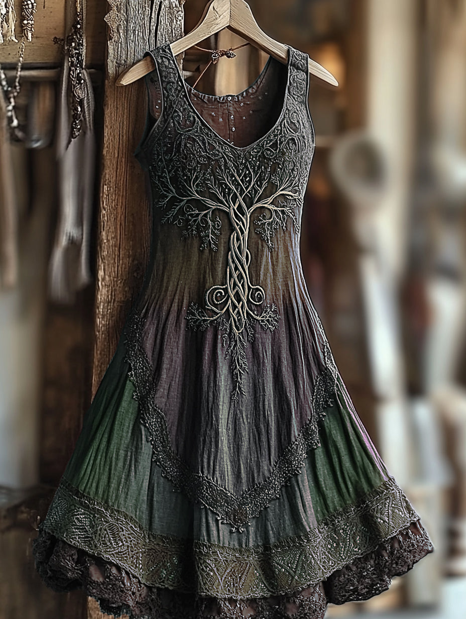 Women's Vintage Sleeveless Midi Dress | Halloween