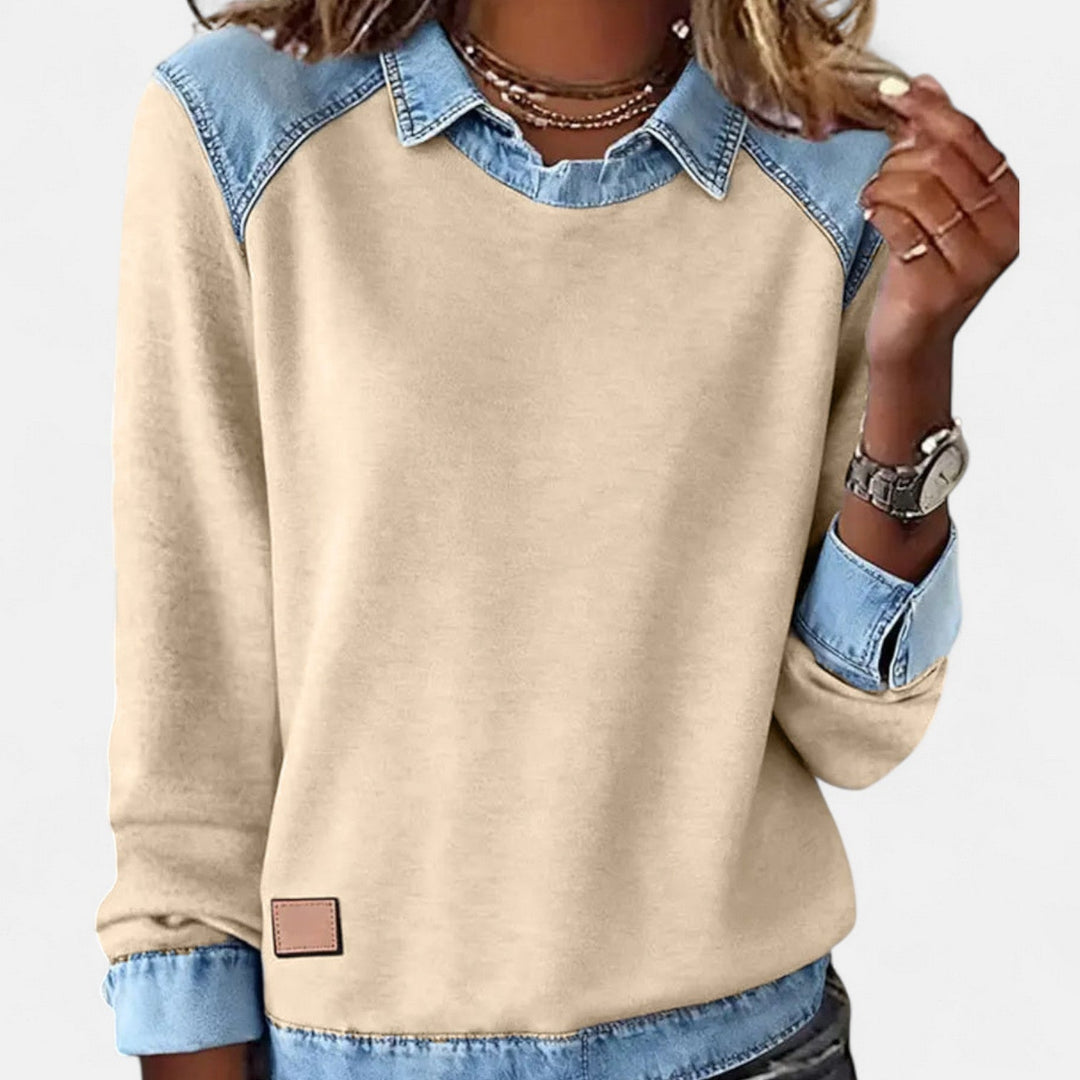 Women's Contrast Collar Sweatshirt | Casual
