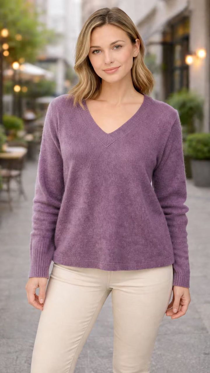 Women's Casual V-neck Jumper | Loose Fit
