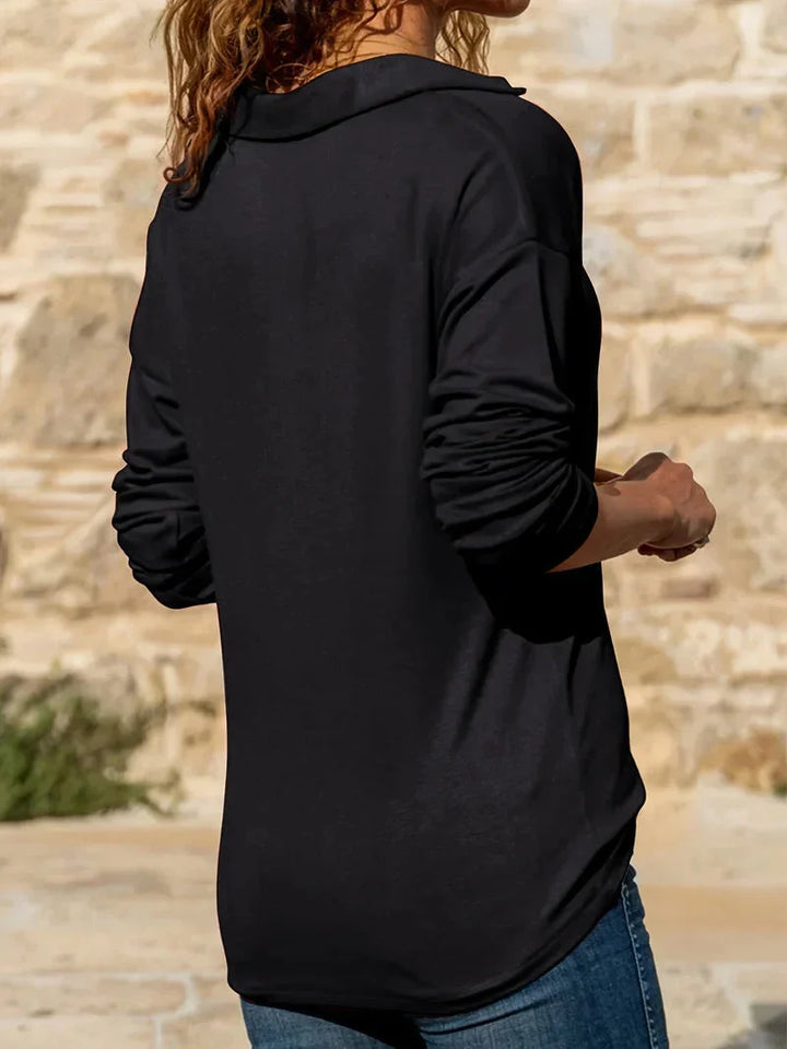 Women's Zip Front Collared Sweatshirt | Casual