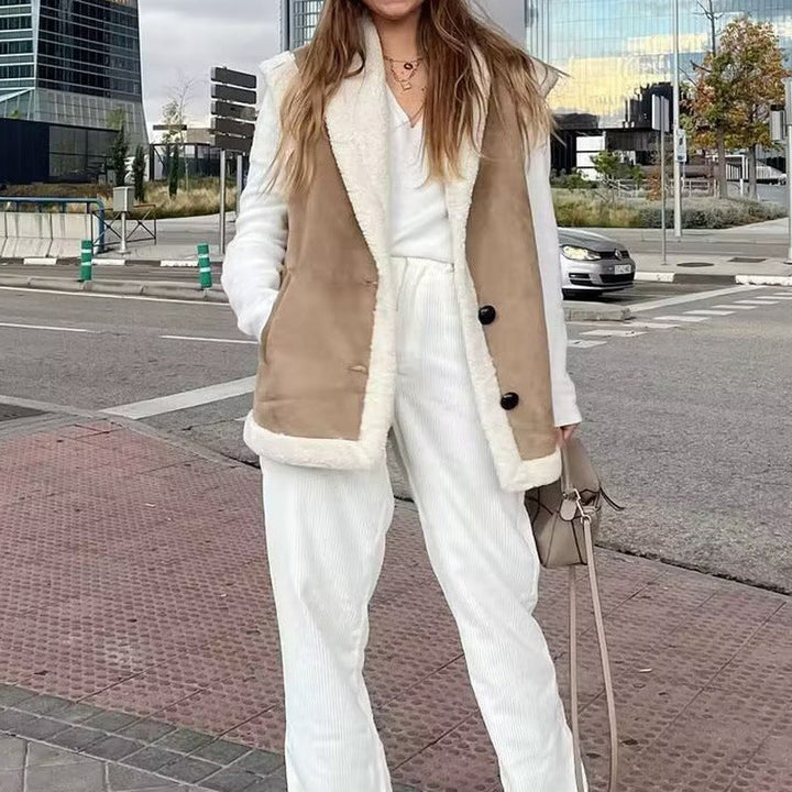 Women's Contrast Trim Vest | Winter